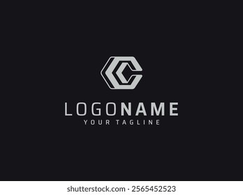 letter C geometric logo design vector