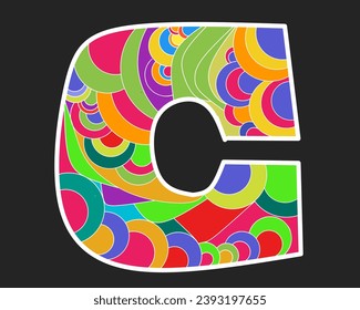 letter C, letter C with geometric pattern, seamless, alphabet, font