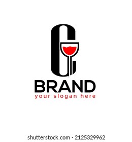 Letter C glass Logo vector. Flat design. Vector Illustration on white background