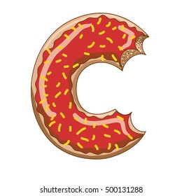 The letter C from the glazed donut