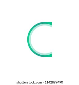 Letter C with glitter effect in glass business logo vector