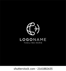 Letter C with globe logo idea vector