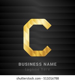 Letter C Gold and Black silk fashion premium icon / Logo