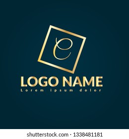 letter C gold logo concept. Designed for your web site design, logo, app, UI.letter C handwritten lettering