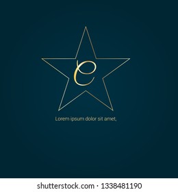 letter C gold logo concept. Designed for your web site design, logo, app, UI.letter C handwritten lettering