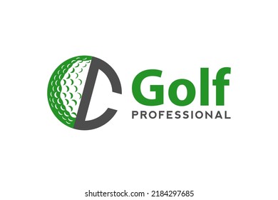 Letter C for Golf logo design vector template, Vector label of golf, Logo of golf championship, illustration, Creative icon, design