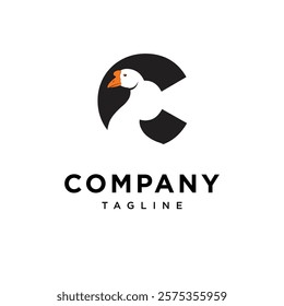 Letter C Goose Logo Icon Vector