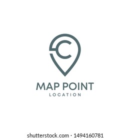 Letter C gps logo. GPS vector. GPS icon. Navigation vector icon logo. Travel logo