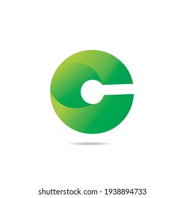 letter c gradient 3d logo vector for business