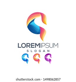 letter C gradient color logo design