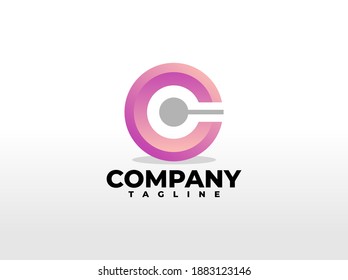 letter C with gradient color. modern logo template