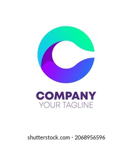 Letter C Gradient Logo Design