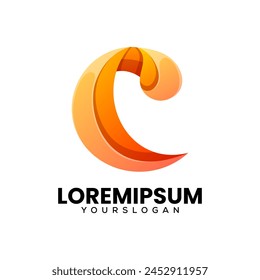 letter C gradient logo design 