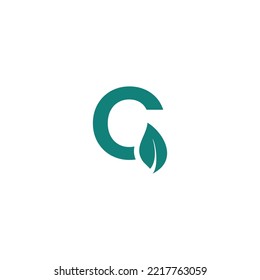 Letter C with Green Leaf Logo Design for Farm Logo