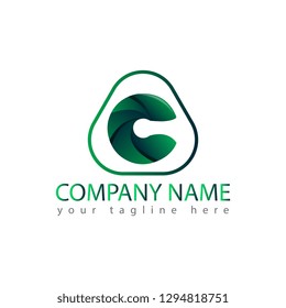 Letter c green Logo design vector template - vector