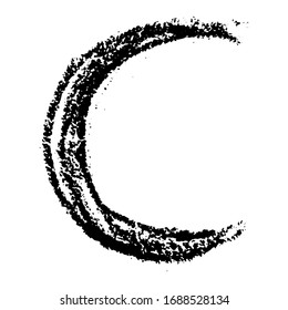 The letter C. Grunge ink alphabet, isolated on white background. Hand drawn with ink. Vector illustration