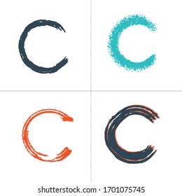 Logo-Design des Buchstaben C. Stockillustration für Vektorillustrationen einzeln auf weißem Hintergrund.