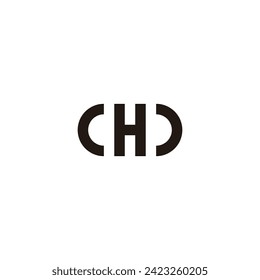 Letter C H D outlines geometric symbol simple logo vector