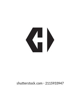 letter C and H direction, hexagon simple symbol logo vector