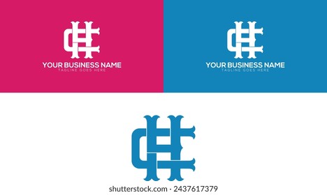 Letter C and H interlocking logo design, CH Monogram logo design