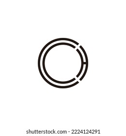 Buchstaben C und H, kreisgeometrisches Symbol, einfaches Logo, Vektorgrafik