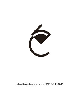 Letter C h line geometric symbol simple logo vector