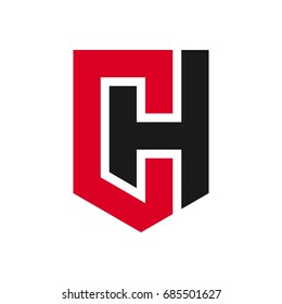 letter c and h logo vector.