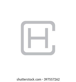 letter C and H monogram square shape logo gray