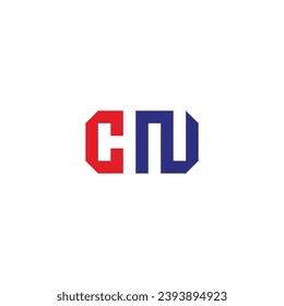 Letter C H N technology geometric symbol simple logo vector