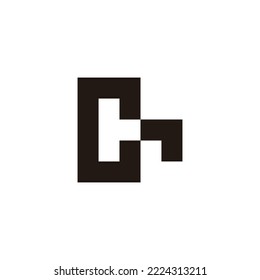 Letter C and h square geometric symbol simple logo vector