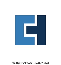 Letter C H Square Logo Template Illustration Design.