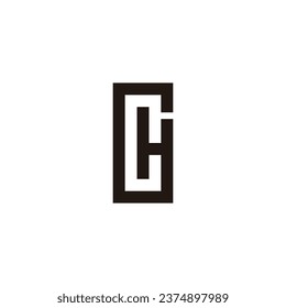 Letter C and H square outline geometric symbol simple logo vector