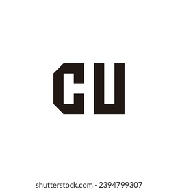 Letter C H U square, modern geometric symbol simple logo vector