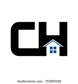 letter C and H vector logo. home vector logo.