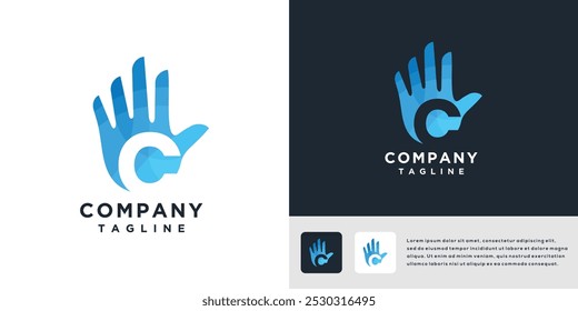 Letra C mano logo diseño Plantilla	