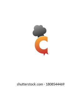 Letter C Hat chef icon logo vector