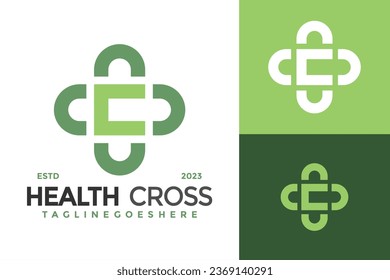 Letter C Health Cross Logo design vector symbol icon illustration