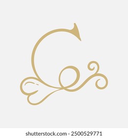 Elementos de Plantilla de diseño de icono de logotipo de corazón de letra C