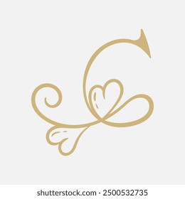 Letter C heart logo icon design template elements