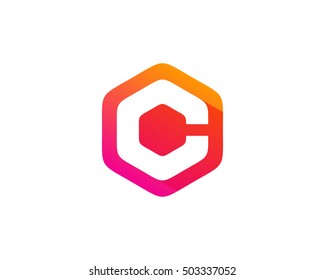 Letter C Hexa Color Logo Design Template