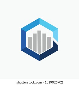 Letter C Hexagon Chart Creative Business Logo