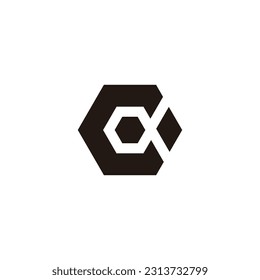 Letra C hexágono, símbolo geométrico de gema, simple vector de logotipo