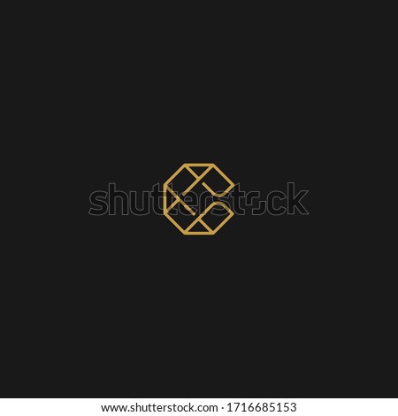 Letter C hexagon logo in celtic shape