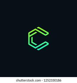 Letter C Hexagon Outline Creative Abstract Business Logo