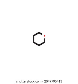 
letter C and i hexagon simple symbol logo vector