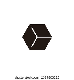 Letter c hexagon, technology geometric symbol simple logo vector