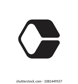 letter c hexagonal geometric logo vector