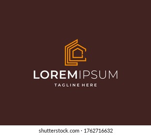 Letter C with home logo design template vector