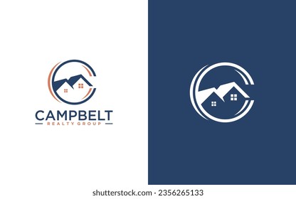 Letter C home Logo. C initial logo with a house-shaped . logo design template for home, realestate and furnishing.