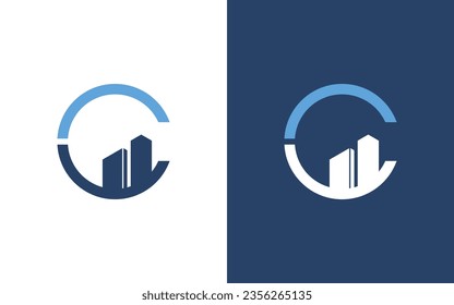 Letter C home Logo. C initial logo with a house-shaped . logo design template for home, realestate and furnishing.